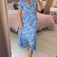 💃Heiss 50% Rabatt🔥Kostenloser Versand - Bequemes V-Ausschnitt Blumenkleid🌷