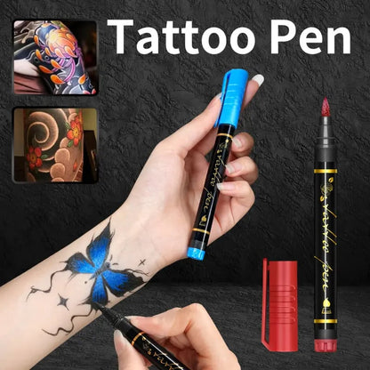 🎨50% OFF NOW! Temporary Tattoo Markers for Skin – Long-Lasting Waterproof Body Art Tattoo Pens, DIY Temporary Tattoo Kit for Parties, Festivals, Halloween & Cosplay
