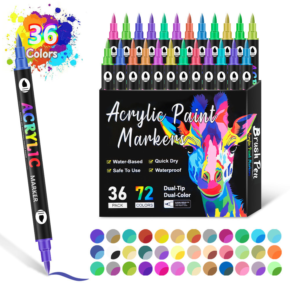 🔥 50 % RABATT! 🌈🖌️ Acrylstift-Marker mit zwei Spitzen – Farbenfroh & vielseitig ✨🎨