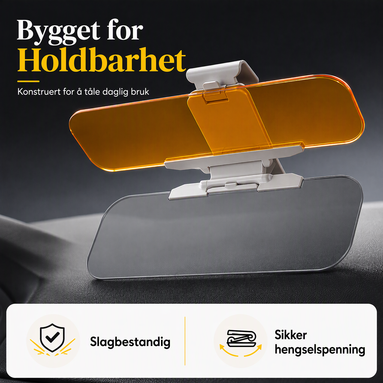 🚗 Anti-blendings solskjerm for bil – 2-i-1 dag/natt, justerbar, PVC. Tryggere kjøring i sol og mørke! ✨🛡️