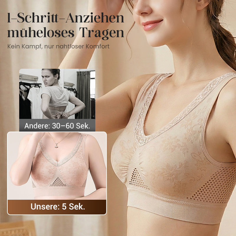 🔥 Letzter Tag! 50% Rabatt Hochstützender Spitzen-BH ohne Bügel 💨 Atmungsaktiver Netzrücken für ganztägigen Wohlfühlkomfort