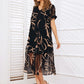 🔥 Letzter Tag! 50% Rabatt Damen V-Ausschnitt Midi-Kleid mit Schlitz ✨ Fließendes figurfreundliches Kleid für Alltag & besondere Anlässe