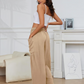☀️ 50 % RABATT FÜR BEGRENZTE ZEIT! 👖 Damen Leinen-Optik Weitbein Freizeithose – Elastischer Kordelbund, große Taschen, luftig für Sommer & Urlaub 🤎