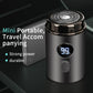 🪒 Mini Elektrorasierer ✨ Wasserdichter Reise Rasierer aus 304-Edelstahl | Nass&Trocken Mini Rasierapparat mit Digitalanzeige für Herren Unterwegs