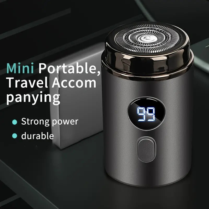 🪒 Mini Elektrorasierer ✨ Wasserdichter Reise Rasierer aus 304-Edelstahl | Nass&Trocken Mini Rasierapparat mit Digitalanzeige für Herren Unterwegs