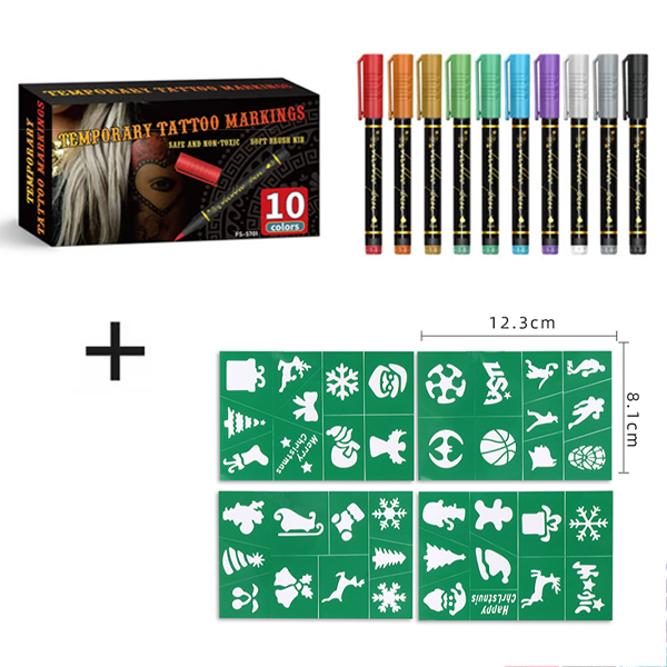 🎨50% OFF NOW! Temporary Tattoo Markers for Skin – Long-Lasting Waterproof Body Art Tattoo Pens, DIY Temporary Tattoo Kit for Parties, Festivals, Halloween & Cosplay