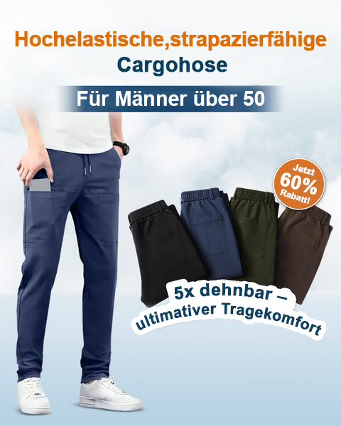 ⏰ Nur noch heute 50% Rabatt! 🏆 MultiPants hochelastische Herren Cargohose mit vielen Fächertaschen, strapazierfest & 5-fach dehnbar – perfekt für aktiven Alltag🏃‍♂️