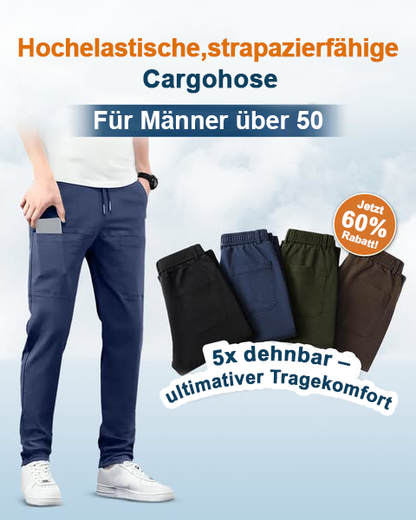 ⏰ Nur noch heute 50% Rabatt! 🏆 MultiPants hochelastische Herren Cargohose mit vielen Fächertaschen, strapazierfest & 5-fach dehnbar – perfekt für aktiven Alltag🏃‍♂️