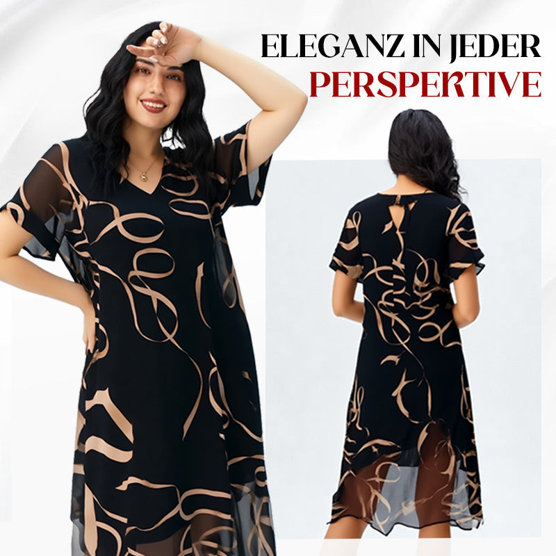 🔥 Letzter Tag! 50% Rabatt Damen V-Ausschnitt Midi-Kleid mit Schlitz ✨ Fließendes figurfreundliches Kleid für Alltag & besondere Anlässe