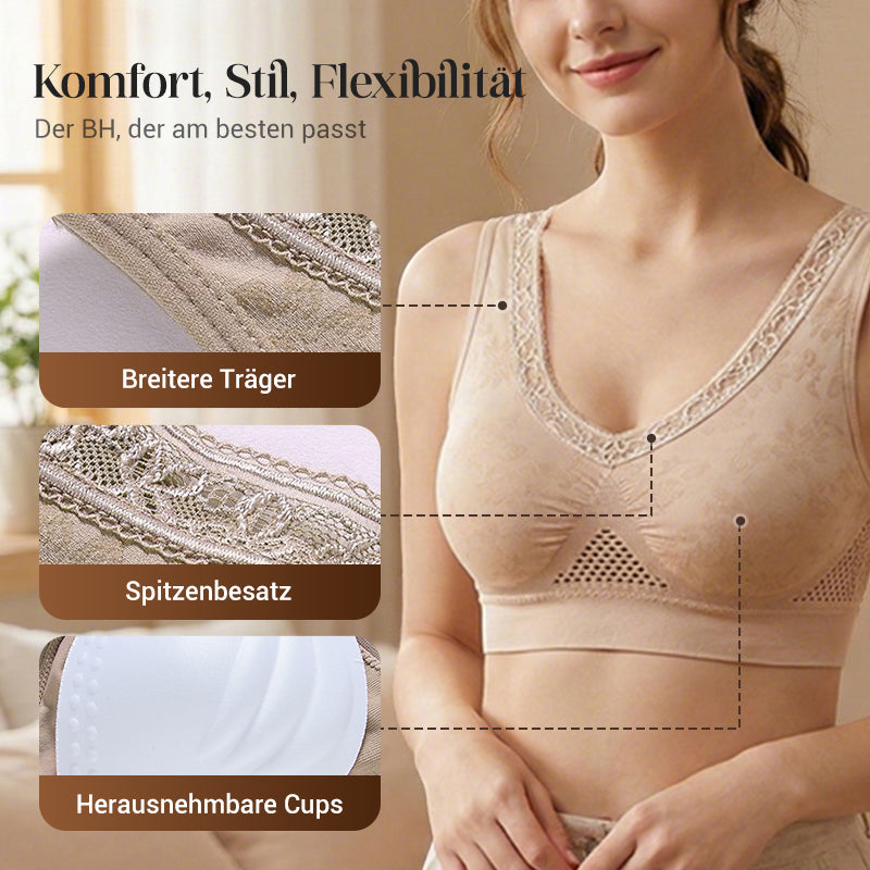 🔥 Letzter Tag! 50% Rabatt Hochstützender Spitzen-BH ohne Bügel 💨 Atmungsaktiver Netzrücken für ganztägigen Wohlfühlkomfort