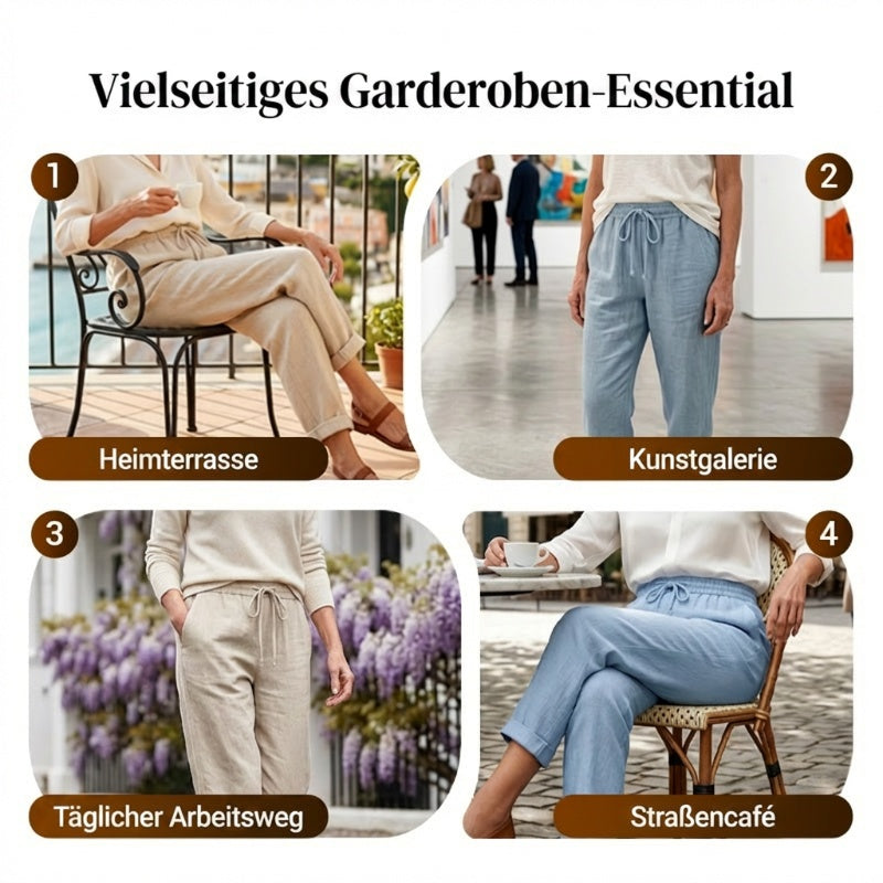 💕 50% RABATT! Damen Baumwoll-Leinenhose mit elastischem Bund – Lässig, bequem & atmungsaktiv!