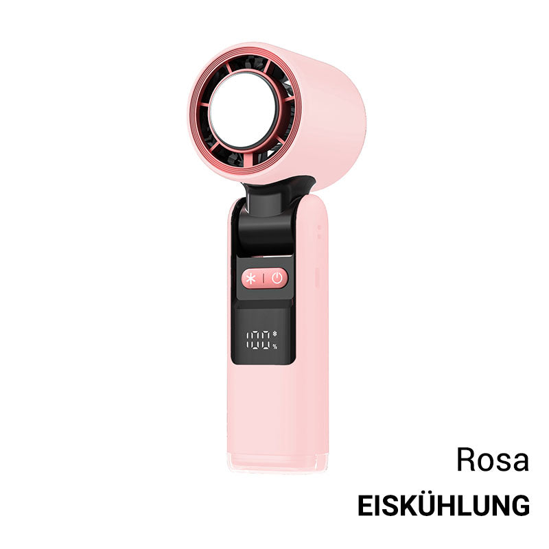 ❄️ SOMMERAKTION -50% NUR KURZE ZEIT! 🧊 Mini Handventilator mit Eiskühlfunktion – 4000mAh Akku, kompakt 183mm, 3 Farben Grau/Rosa/Weiß für Strand, Büro & Unterwegs