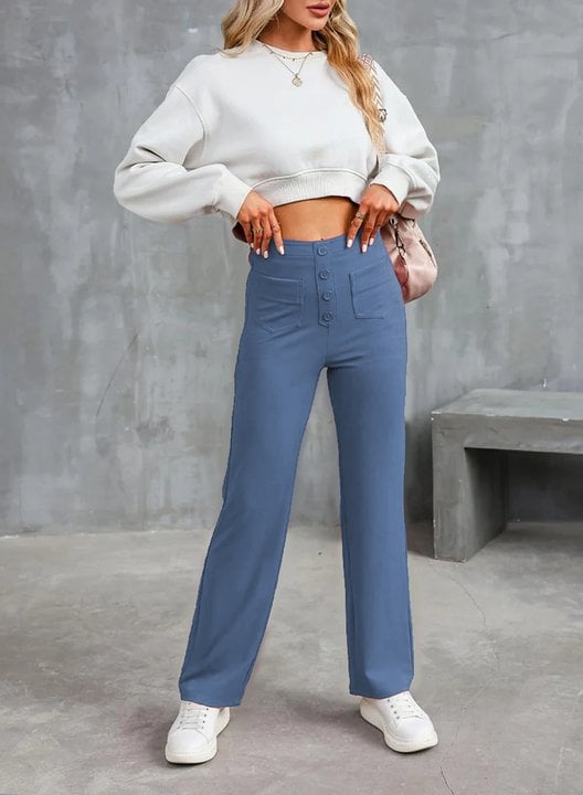 🔥Letzter Tag 50% RABATT🔥2026 NEUE Damen Casual High Waist Stretch Hose 2