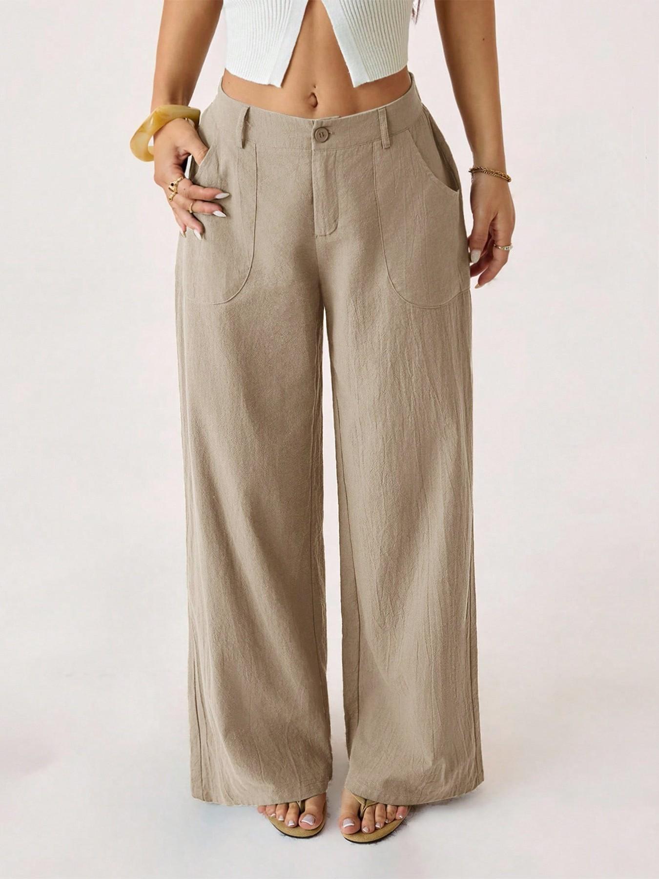 🔥 Neu 2026! 50% Rabatt Damen Leinen-Baumwoll Weite Hose 🤍 Hoher Bund, luftig für Sommer & Alltag