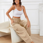 ☀️ 50 % RABATT FÜR BEGRENZTE ZEIT! 👖 Damen Leinen-Optik Weitbein Freizeithose – Elastischer Kordelbund, große Taschen, luftig für Sommer & Urlaub 🤎