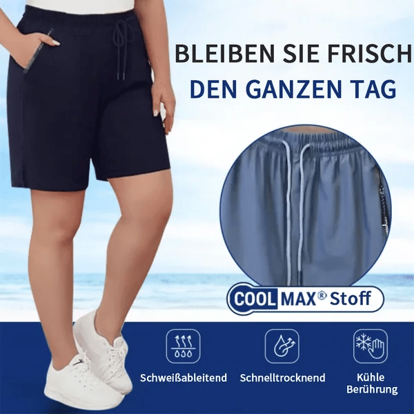 🎉⏳Unisex Eisside-Knie-Shorts aus schnelltrocknendem Stretchstoff – Luftige Freizeithose mit Taschen für Sport & Sommeralltag