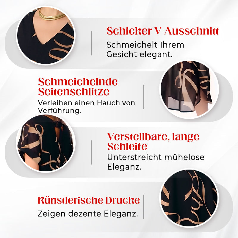 🔥 Letzter Tag! 50% Rabatt Damen V-Ausschnitt Midi-Kleid mit Schlitz ✨ Fließendes figurfreundliches Kleid für Alltag & besondere Anlässe