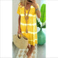 Batik-Streifen Kurzarm Loose T-Shirt-Kleid