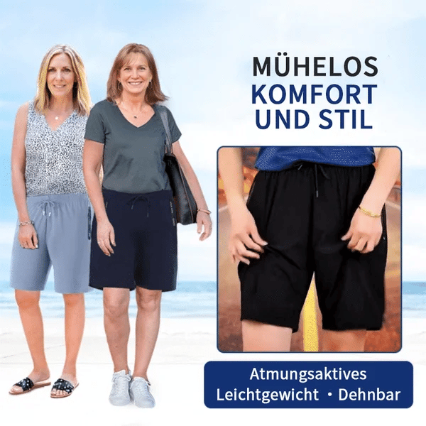 🎉⏳Unisex Eisside-Knie-Shorts aus schnelltrocknendem Stretchstoff – Luftige Freizeithose mit Taschen für Sport & Sommeralltag