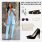 Versandkostenfrei ⏰ Nur noch heute 50% Rabatt! 👔💖 Damen Ärmelloser Blazer & High-Waist Hose Set – Modern & elegant für Büro, Festivals und besondere Anlässe ✨