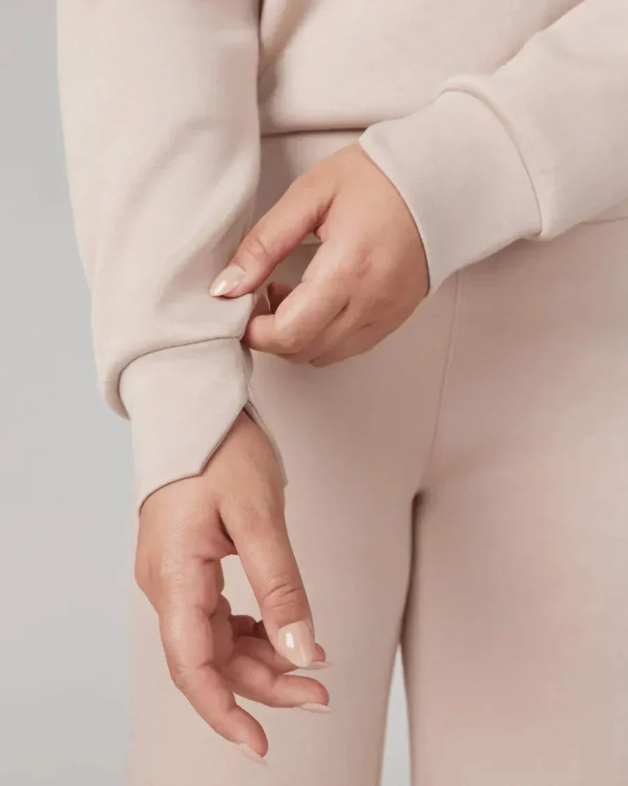 💝🔥Zeitlich begrenzter Sale – 50 % Rabatt🔥Damen-Loungeset aus 2 Teilen mit Oversize-Schnitt, halbem Reißverschluss und weitem Bein