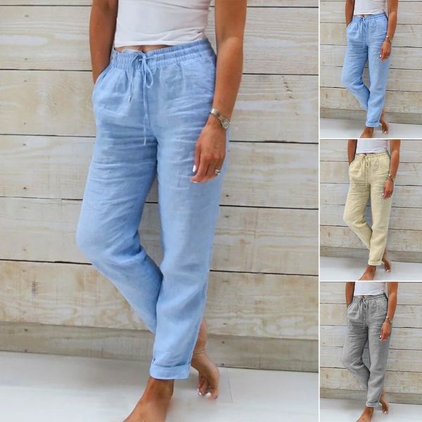 👖 55% RABATT! Damen Baumwoll-Leinenhose mit elastischem Bund – Lässig, atmungsaktiv & perfekt für Sommer!