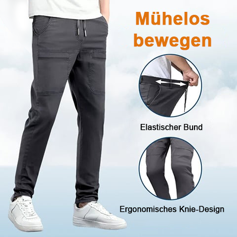 ⏰ Nur noch heute 50% Rabatt! 🏆 MultiPants hochelastische Herren Cargohose mit vielen Fächertaschen, strapazierfest & 5-fach dehnbar – perfekt für aktiven Alltag🏃‍♂️