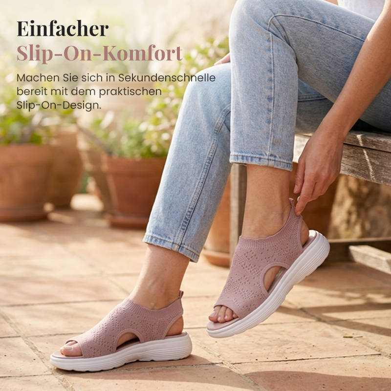 👡 Damen Strick-Plateausandalen ✨ Atmungsaktive bequeme Sommersandalen mit weicher Sohle für Stadt & Spaziergänge