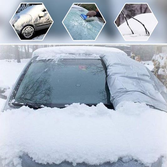 ❄️50 % RABATT NÅ! Frontrute snø- og frostdeksel med speilbeskyttelse – vanntett, vindtett bilvindu-sneskjold, vinterbilrute-beskytter