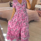 💃Heiss 50% Rabatt🔥Kostenloser Versand - Bequemes V-Ausschnitt Blumenkleid🌷