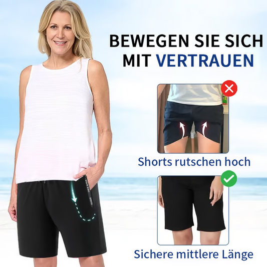 🎉⏳Unisex Eisside-Knie-Shorts aus schnelltrocknendem Stretchstoff – Luftige Freizeithose mit Taschen für Sport & Sommeralltag