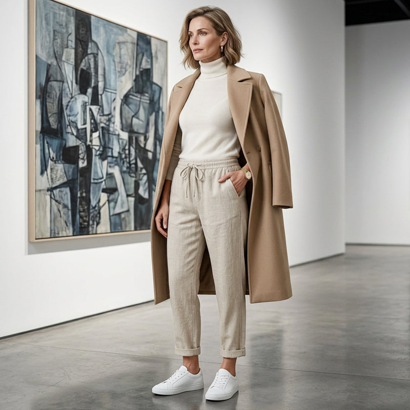 💕 50% RABATT! Damen Baumwoll-Leinenhose mit elastischem Bund – Lässig, bequem & atmungsaktiv!