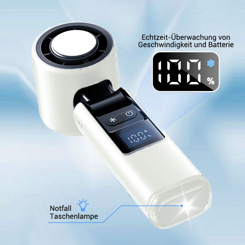 ❄️ SOMMERAKTION -50% NUR KURZE ZEIT! 🧊 Mini Handventilator mit Eiskühlfunktion – 4000mAh Akku, kompakt 183mm, 3 Farben Grau/Rosa/Weiß für Strand, Büro & Unterwegs