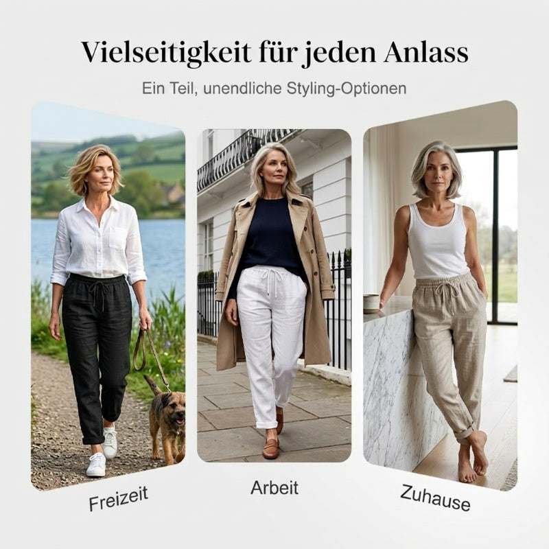 👖 55% RABATT! Damen Baumwoll-Leinenhose mit elastischem Bund – Lässig, atmungsaktiv & perfekt für Sommer!