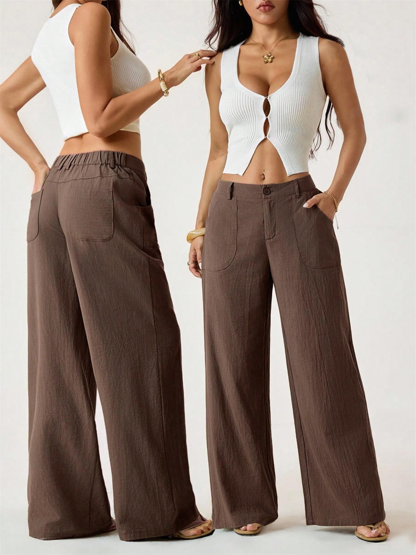 🔥 Neu 2026! 50% Rabatt Damen Leinen-Baumwoll Weite Hose 🤍 Hoher Bund, luftig für Sommer & Alltag