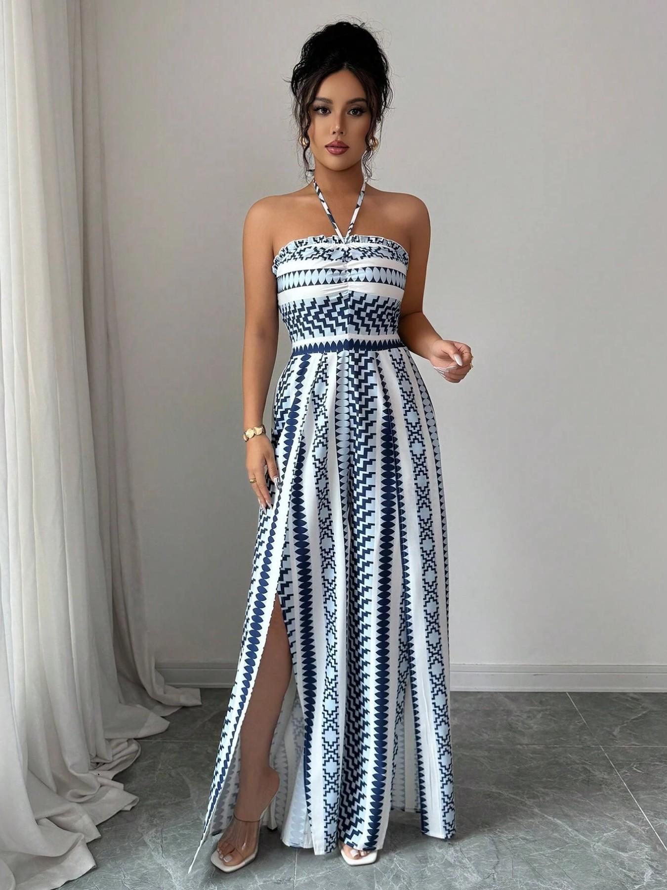 ✨Damen Jumpsuit Schulterfrei Floral im Boho-Stil – Eleganter Sommer-Overall mit Bardot-Ausschnitt – 50% Rabatt