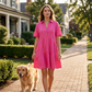 ☀️ 50 % RABATT JETZT! 👗 Damen Baumwoll-Leinen Kleid – Kragen mit Knopfleiste, Stufenrock, locker & atmungsaktiv für den Sommer 💛