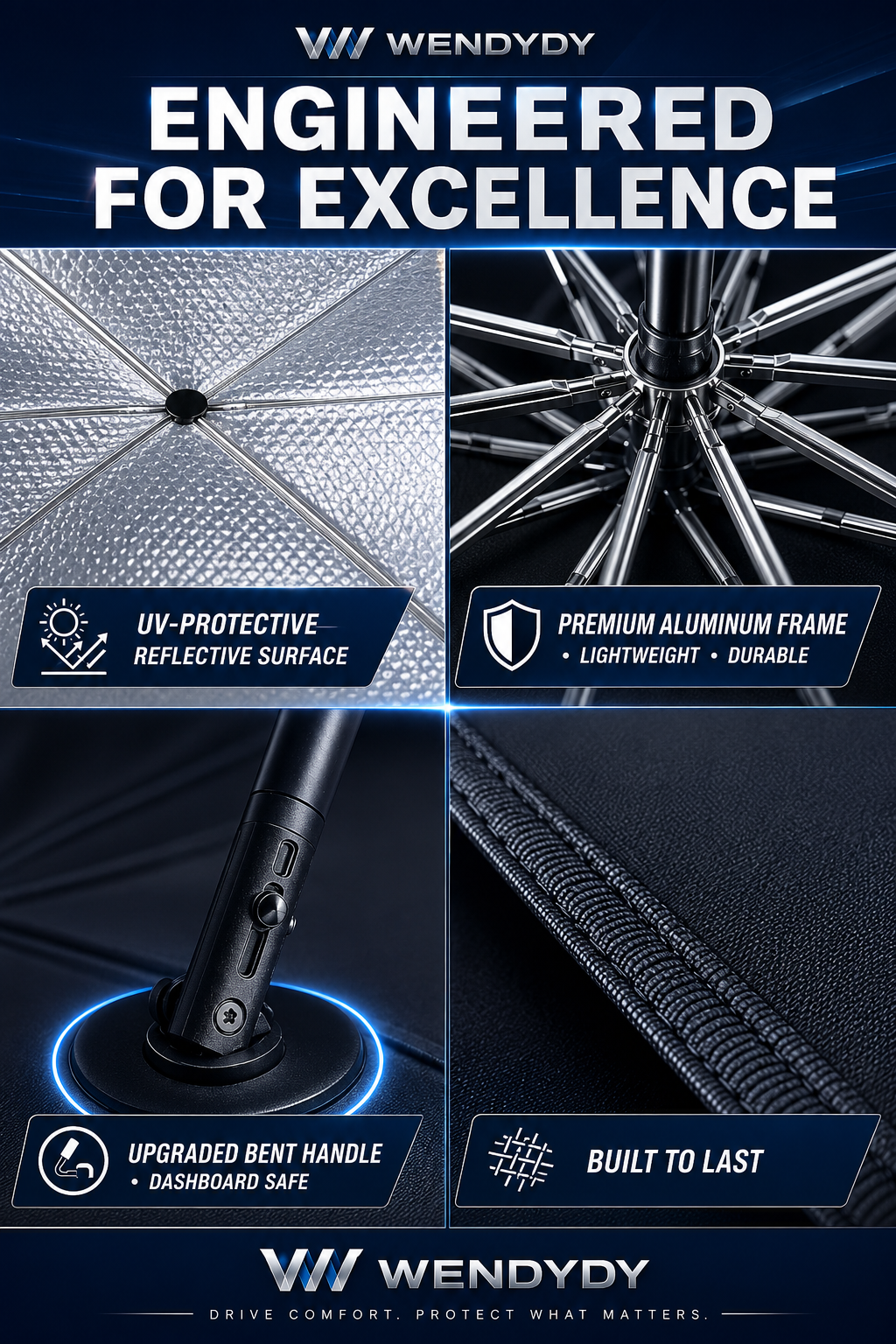 🔥 NUR NOCH HEUTE 50% RABATT! ☂️ Aufgerüsteter Autosonnenschutz-Regenschirm für Frontscheibe – 60°C Temperaturabsenkung, UV-Schutz, armaturenfreundlich, universal passend für alle Autos