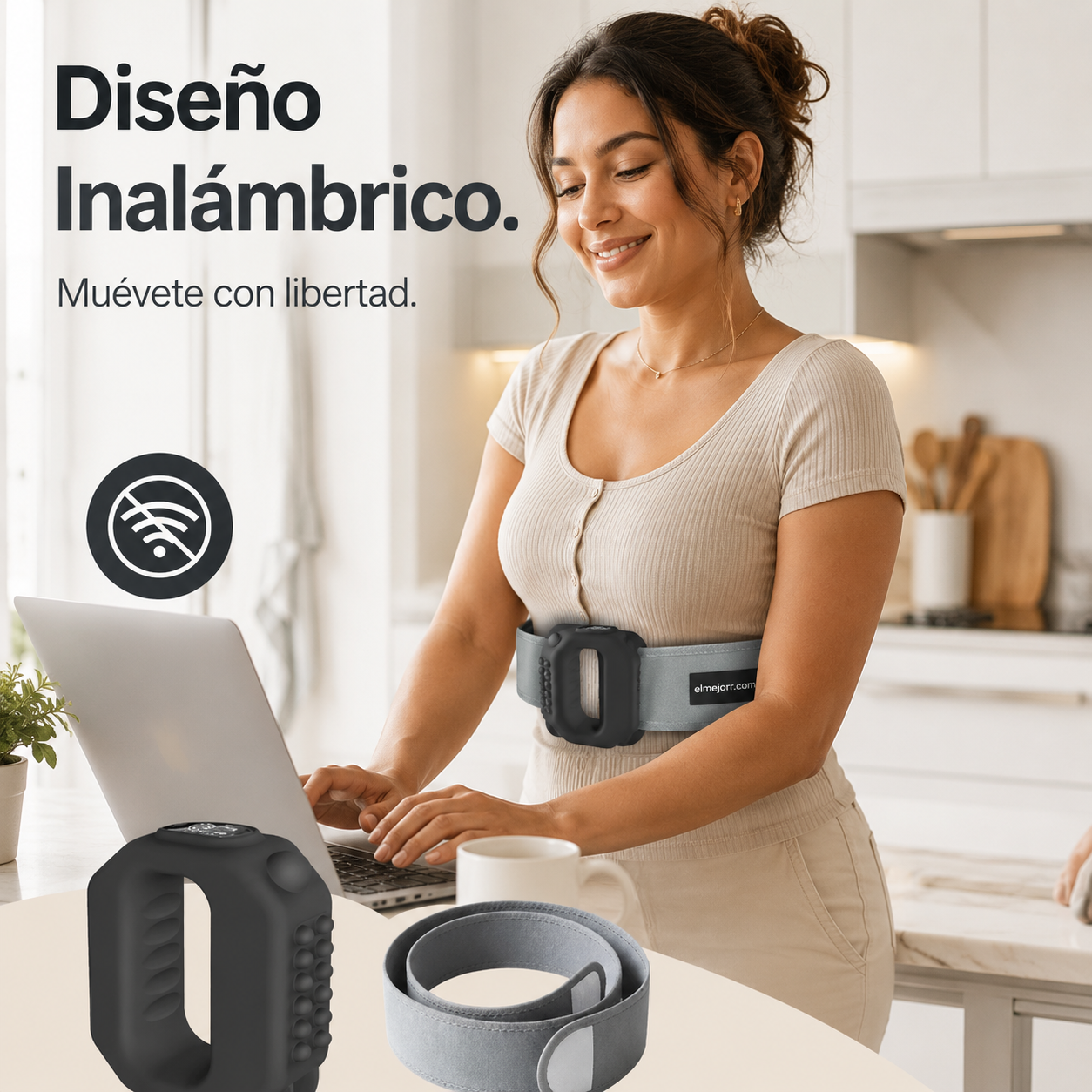 🔥 OFERTA LIMITADA -50% DESCUENTO! Anillo masajeador manual 5 velocidades con correa deportiva ajustable, calor relajante para aliviar dolores musculares