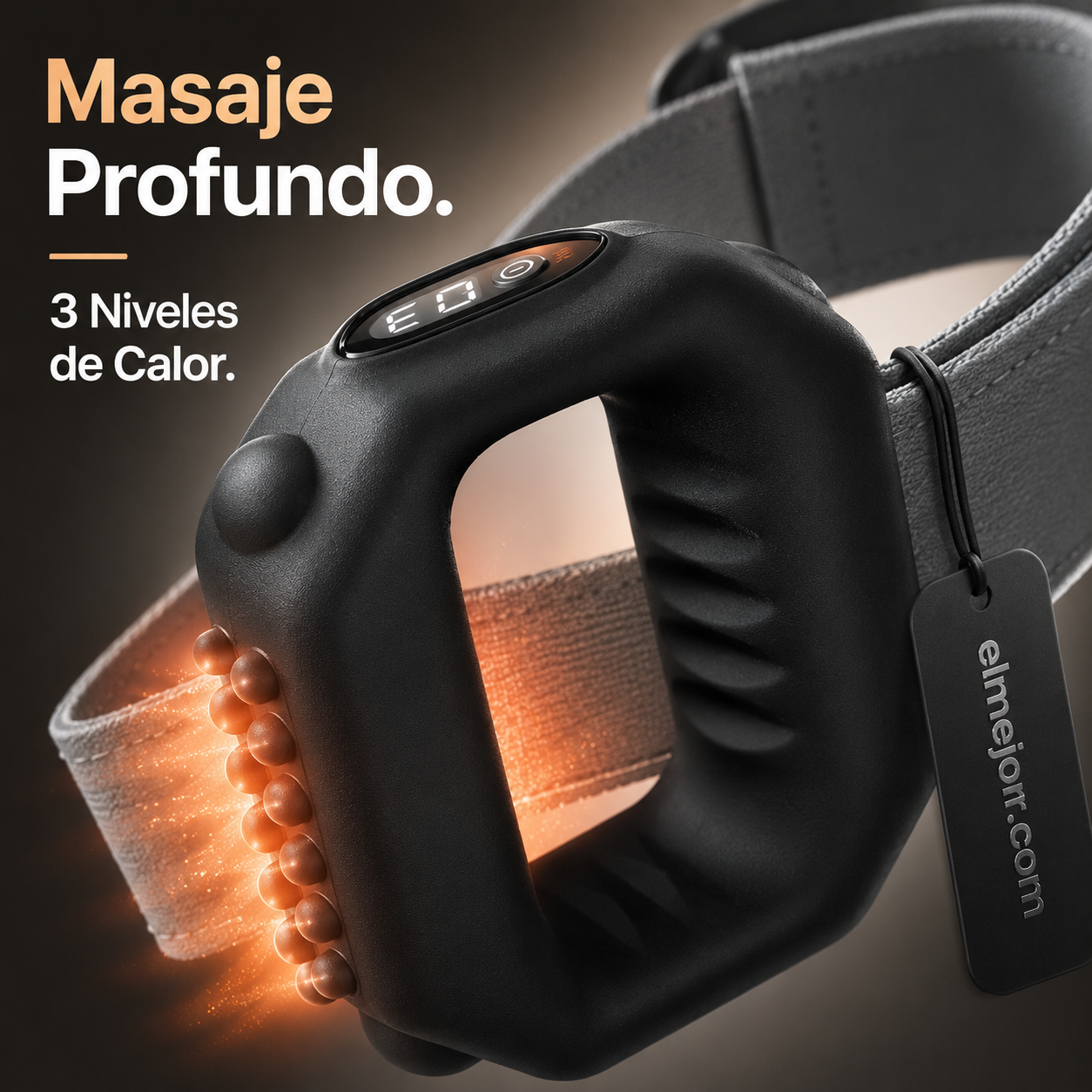 🔥 OFERTA LIMITADA -50% DESCUENTO! Anillo masajeador manual 5 velocidades con correa deportiva ajustable, calor relajante para aliviar dolores musculares