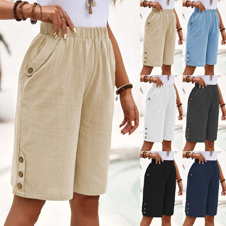 🌞 Sommerneuheiten – Jetzt bis zu 50% sparen! 💰Damen 5/8-Caprihose mit Gummibund – bequem, atmungsaktiv & vielseitig