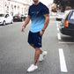 ⏰ Nur noch heute 50% Rabatt! 👕 Herren Freizeit-Set mit Farbverlauf – Kurzarm T-Shirt + Shorts, locker geschnittener Schnitt, 2 Designs zur Auswahl für Alltag, Zuhause & Stadtspaziergänge ✨