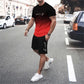 ⏰ Nur noch heute 50% Rabatt! 👕 Herren Freizeit-Set mit Farbverlauf – Kurzarm T-Shirt + Shorts, locker geschnittener Schnitt, 2 Designs zur Auswahl für Alltag, Zuhause & Stadtspaziergänge ✨