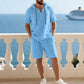 🏝️ Modisches Strand- & Freizeit-Outfit – Leichtes Herren-Set mit Kapuze, ideal für Urlaub & Alltag!