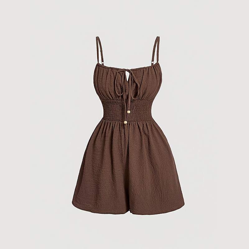 Damen Jumpsuit aus strukturiertem Crinkle-Stoff