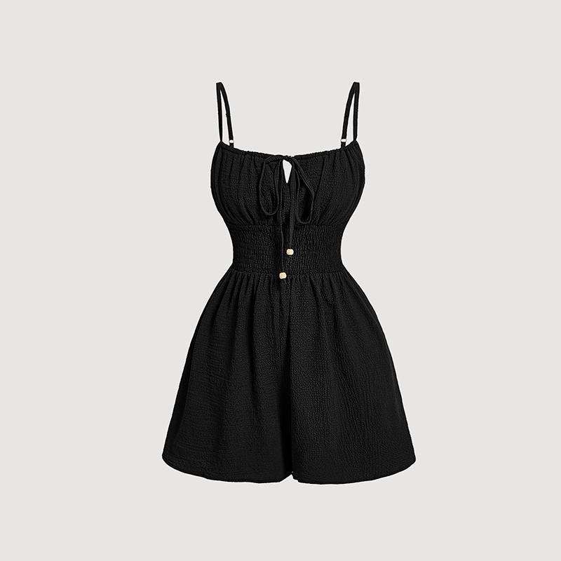 Damen Jumpsuit aus strukturiertem Crinkle-Stoff