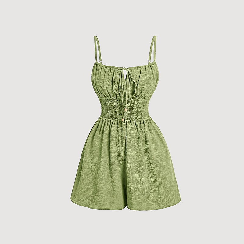 Damen Jumpsuit aus strukturiertem Crinkle-Stoff