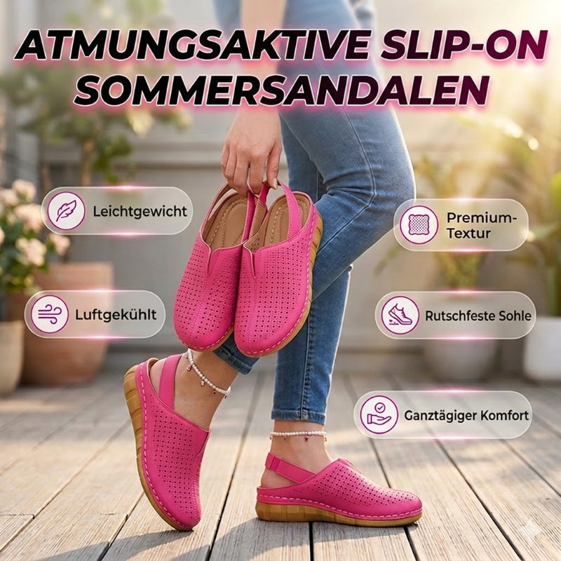 🔥 Letzter Tag! 50% Rabatt Damen Slingback Keilsandalen 🩷 Atmungsaktiv & bequem für den Sommer