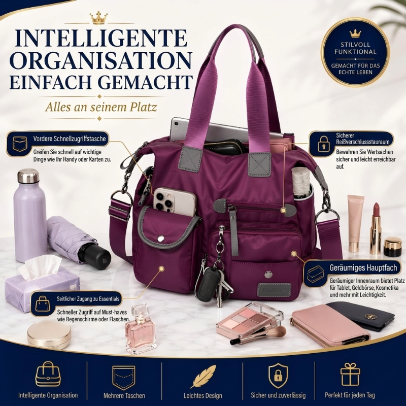 👜 LETZTER TAG 50% RABATT! Premium Alltags- & Reisetasche aus leichtem wasserabweisendem Oxford-Stoff, 3 Tragevarianten & viele Fächer