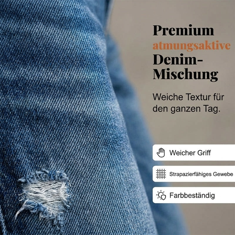 👖 Modische Slim-Fit-Jeans im Used-Look – Damen Denim mit Fransen & bequemem Schnitt!